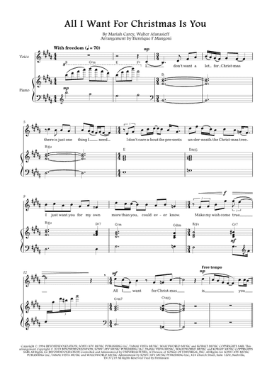 All I Want For Christmas Is You (arr. Henrique F Mangoni)