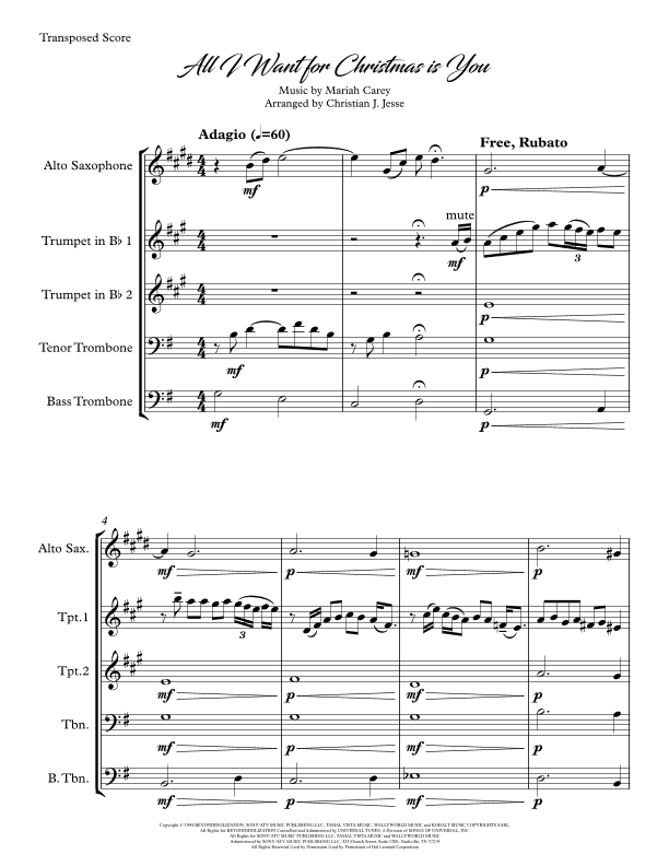 All I Want For Christmas Is You (arr. Christian Jesse)