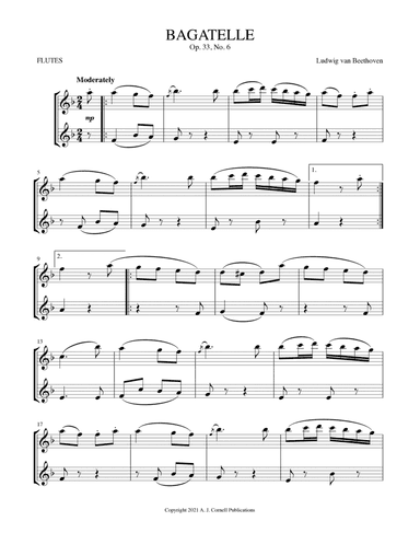 Bagatelle, Op. 33, No. 6 (arr. Mark Phillips)