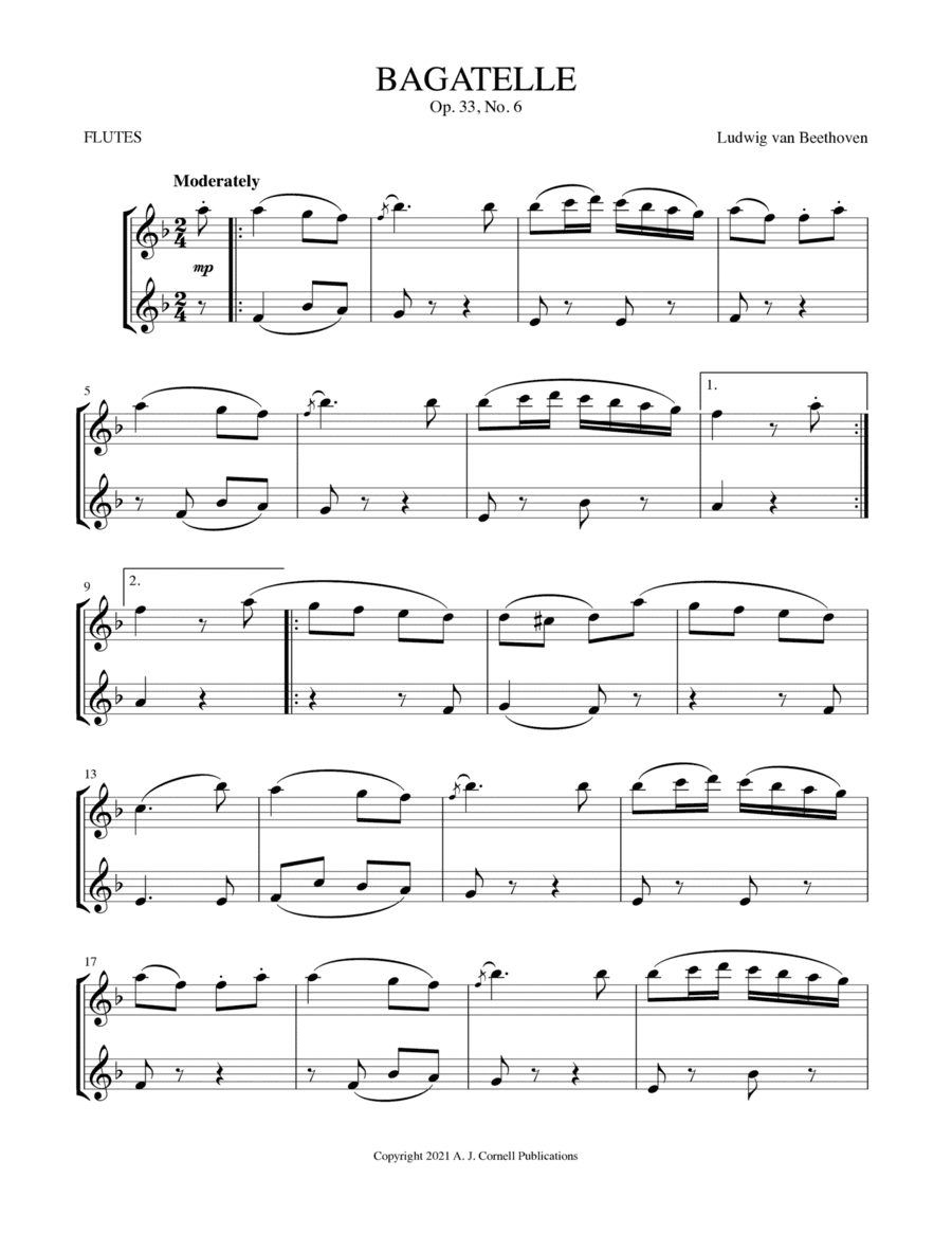 Bagatelle, Op. 33, No. 6 (arr. Mark Phillips)