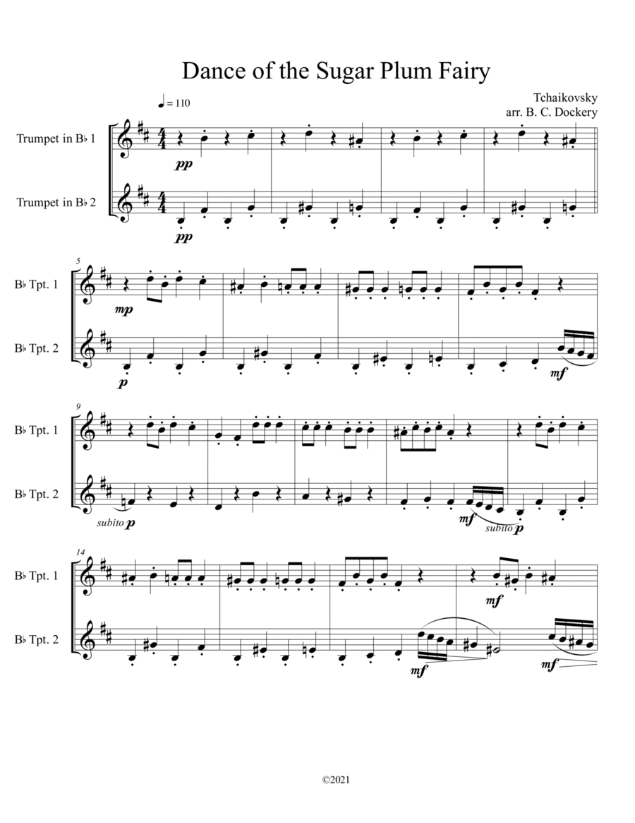Dance of the Sugar Plum Fairy (Trumpet Duet) (arr. B. C. Dockery)