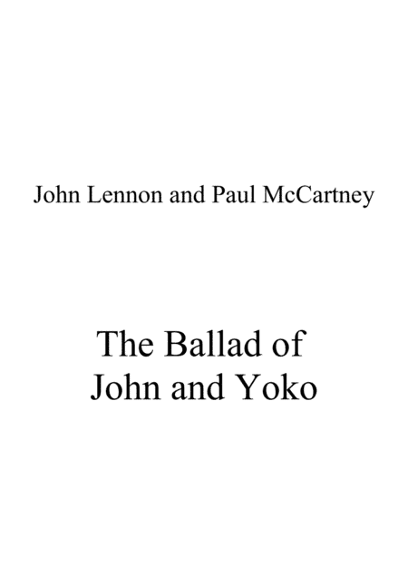 The Ballad Of John And Yoko (arr. Ene Nixon)