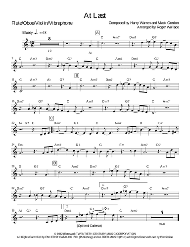 At Last (arr. Roger Wallace)