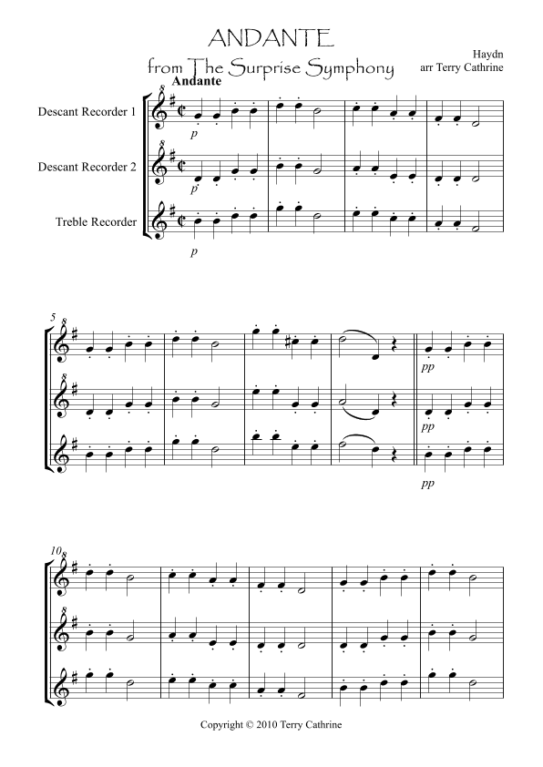 Andante from the Surprise Symphony (arr. Terry Cathrine)