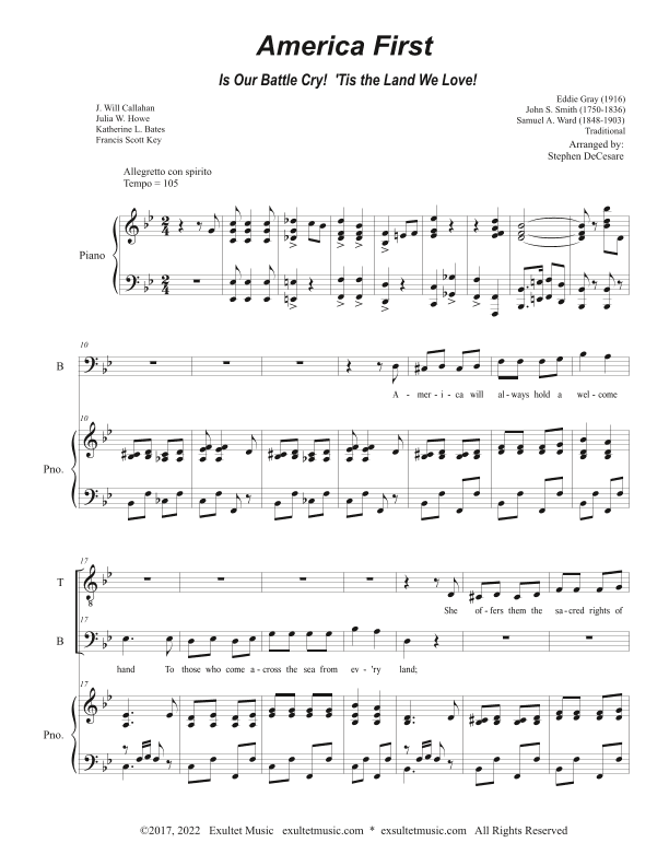 America First (2-part choir - (TB) (arr. Stephen DeCesare)