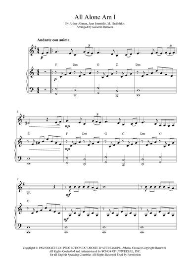 All Alone Am I (arr. Kaiserin Rebecca)
