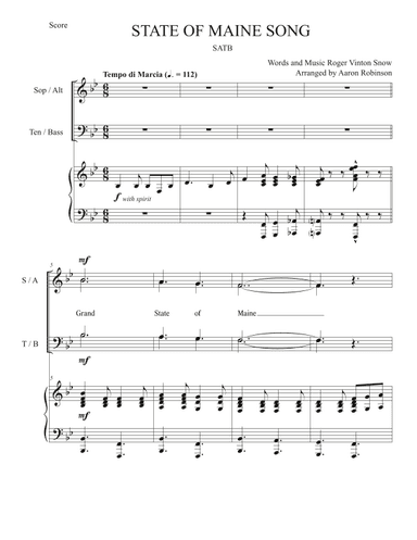 State of Maine Song (arr. Aaron Robinson)