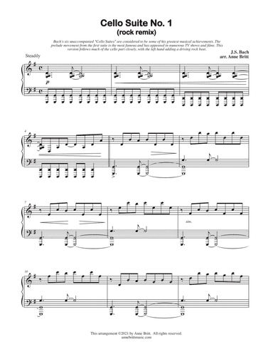Cello Suite No. 1 (rock remix) (arr. Anne Britt)