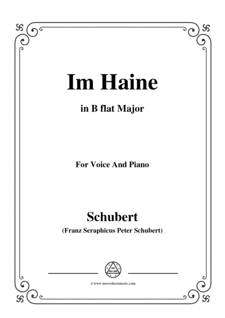 Schubert-Im Haine,Op.56 No.3,in B flat Major,for Voice&Piano (arr. MSM)