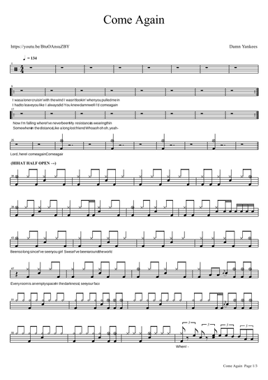 Come Again (arr. COPYDRUM)