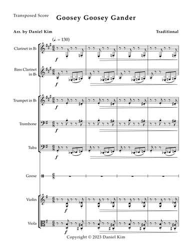 Goosey Goosey Gander (arr. Daniel Kim)