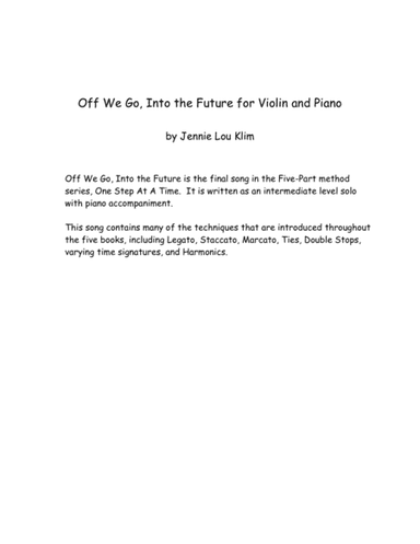 Off We Go, Into the Future, for Violin and Piano