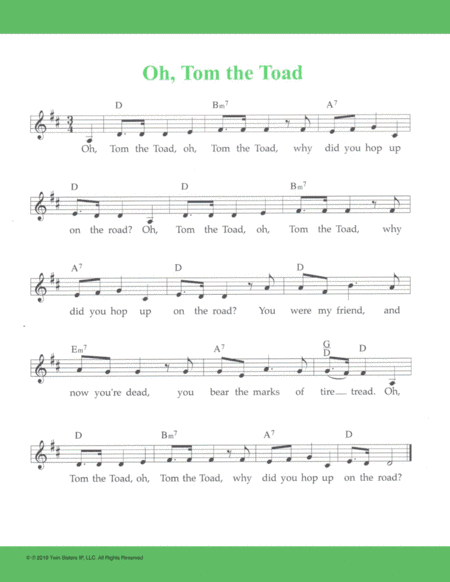 Oh, Tom the Toad (arr. Hal Wright)