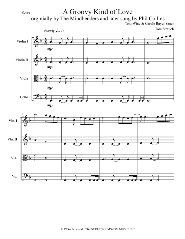 A Groovy Kind Of Love (arr. Tom Strauch)
