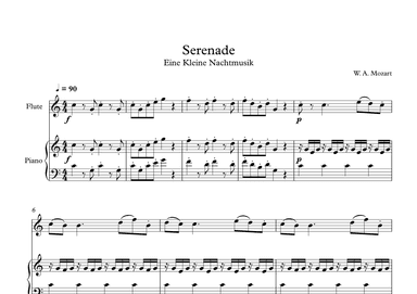 Serenade (Eine Kleine Nachtmusik) - Wolfgang Amadeus Mozart (Flute + Piano) (arr. Digital Book Music)