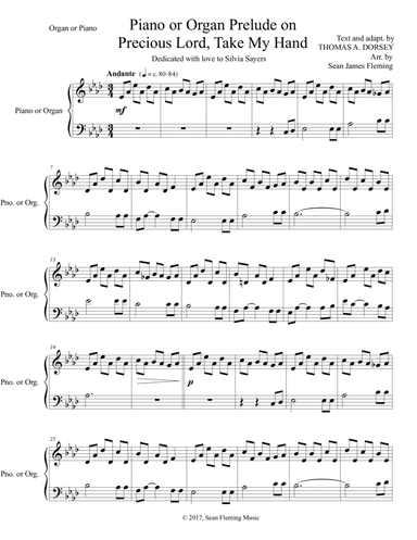 Piano or Organ Prelude on Precious Lord, Take My Hand (arr. Sean James Fleming)