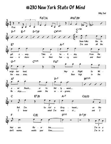 New York State Of Mind (arr. John Fries)