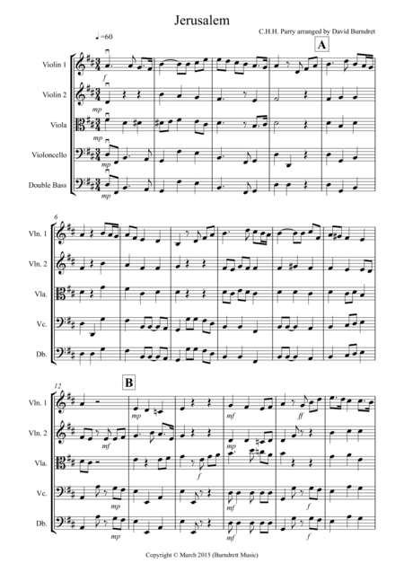 Jerusalem for String Orchestra (arr. David Burndrett)