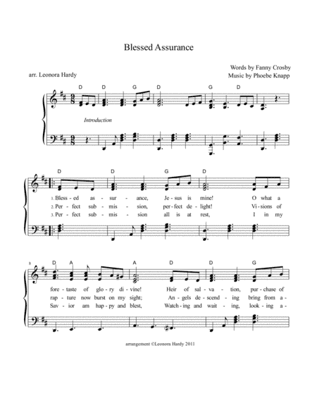 Blessed Assurance (arr. Leonora Hardy)
