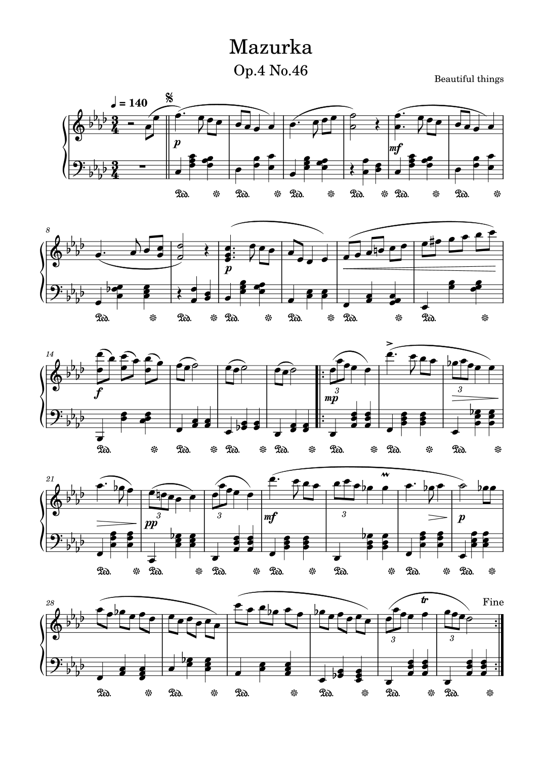 Mazurka-Beautiful things Op.4 No.46