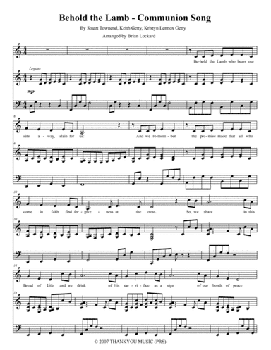 Behold The Lamb (communion Hymn) (arr. Brian Lockard)
