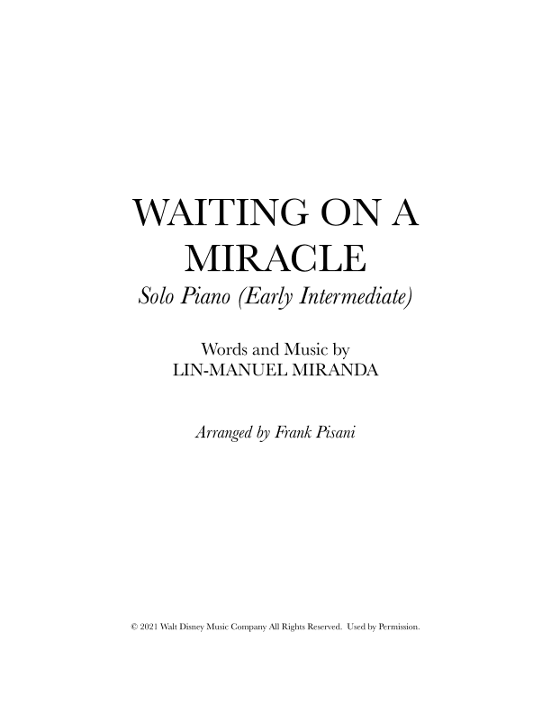 Waiting On A Miracle (arr. Frank Pisani)