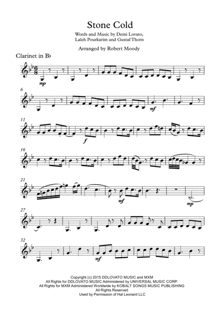 Stone Cold (arr. Robert Moody)