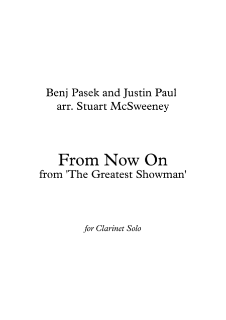 From Now On (arr. Stuart McSweeney)
