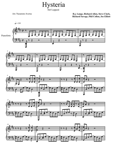 Hysteria (arr. Nazareno Aversa)