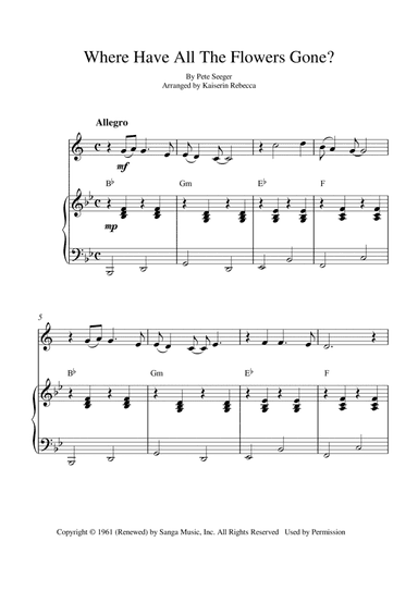 Where Have All The Flowers Gone? (arr. Kaiserin Rebecca)