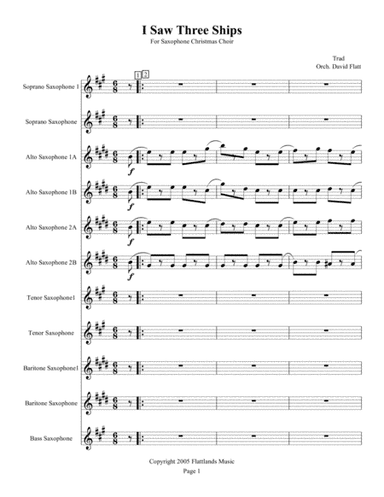 I Saw Three Ships Sax Xmas Chloir (arr. David Flatt)