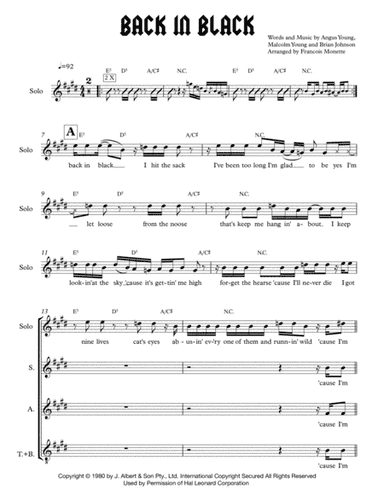 Back In Black (arr. Francois Monette)