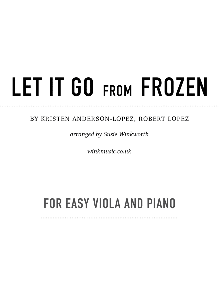Let It Go (arr. Susie Winkworth winkmusic.co.uk)