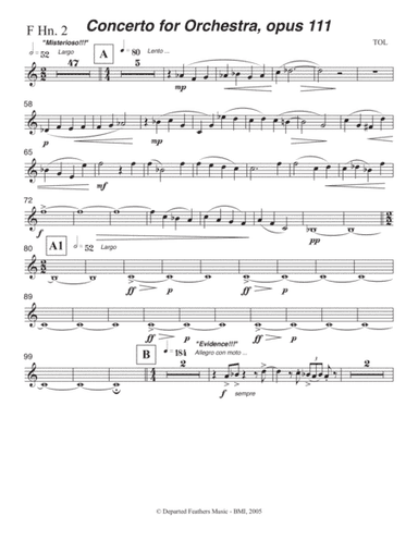 Concerto for Orchestra, opus 111 (2005) Horn in F part 2