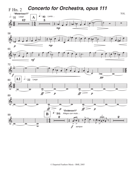Concerto for Orchestra, opus 111 (2005) Horn in F part 2