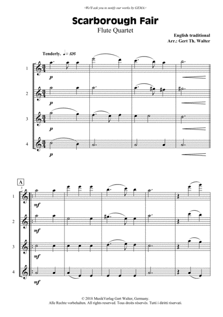 Scarborough Fair (arr. Gert Th. Walter)