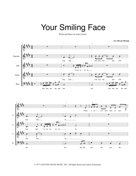 Your Smiling Face (arr. Bryan Sharpe)