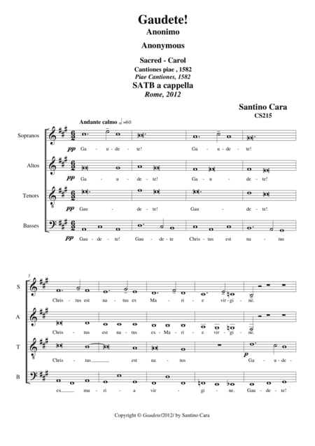 Gaudete!_Sacred-Carol for Choir SATB a cappella
