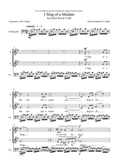 I Sing of a Maiden (for SAB choir and 'Cello)