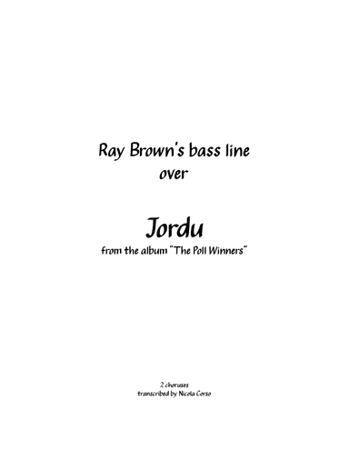 Jordu (arr. Nicola Corso)