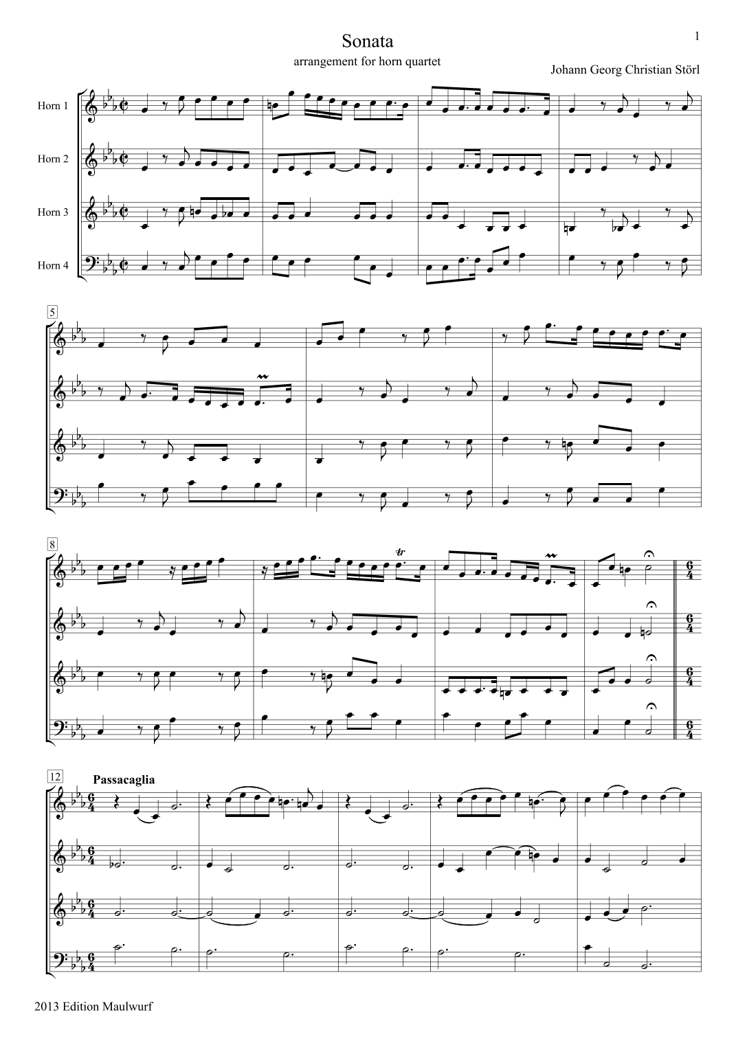 Sonata (arr. Edition Maulwurf)