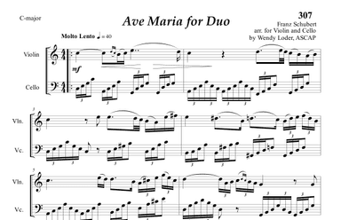 Ave Maria for Duo (arr. Wendy Loder, ASCAP)