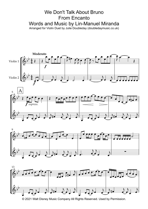 We Don't Talk About Bruno (arr. Julie Doubleday)