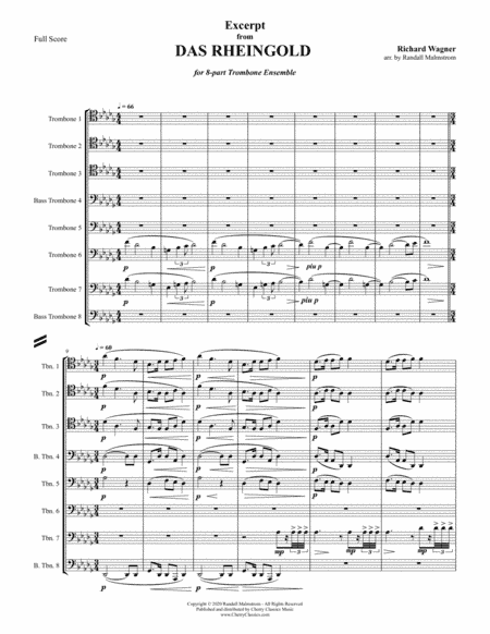 Excerpts from Das Rheingold for 8-part Trombone Ensemble (arr. Randall Malmstrom)