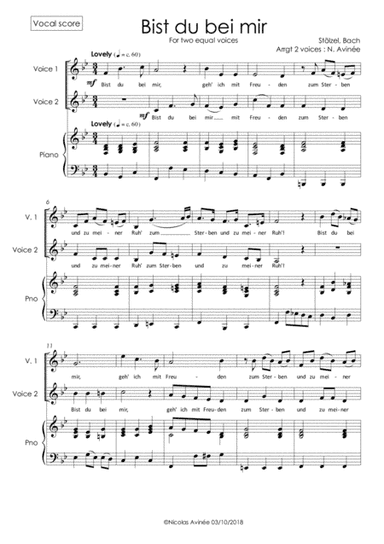 Bist du bei mir (arr. Nicolas AVINEE)