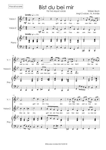 Bist du bei mir (arr. Nicolas AVINEE)