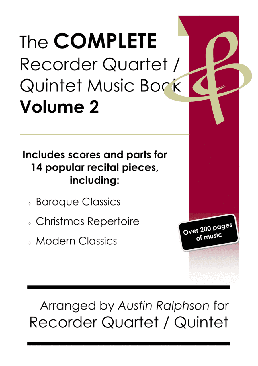 COMPLETE Recorder Quartet / Quintet Music Book Volume 2 - pack of 14 essential pieces: Christmas (arr. Austin Ralphson)