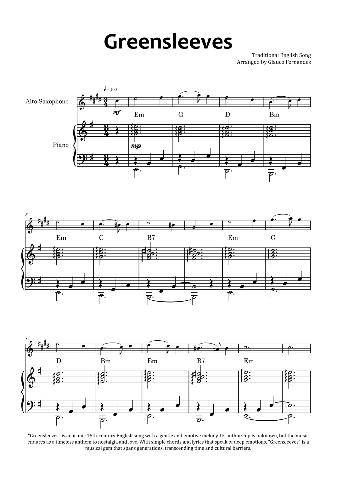 Greensleeves (arr. Glauco Fernandes)