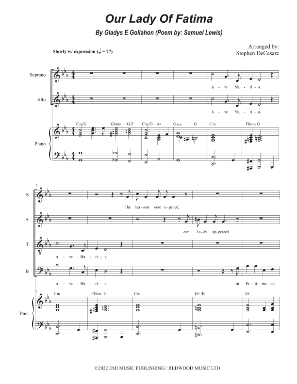Our Lady Of Fatima (arr. Stephen DeCesare)