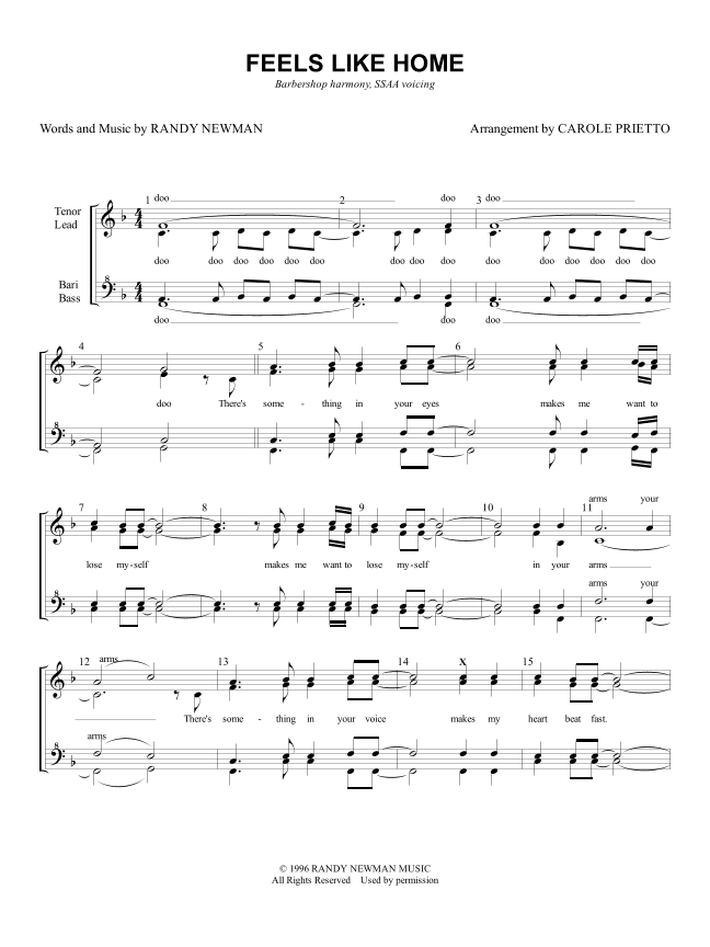 Feels Like Home (arr. CAROLE PRIETTO)